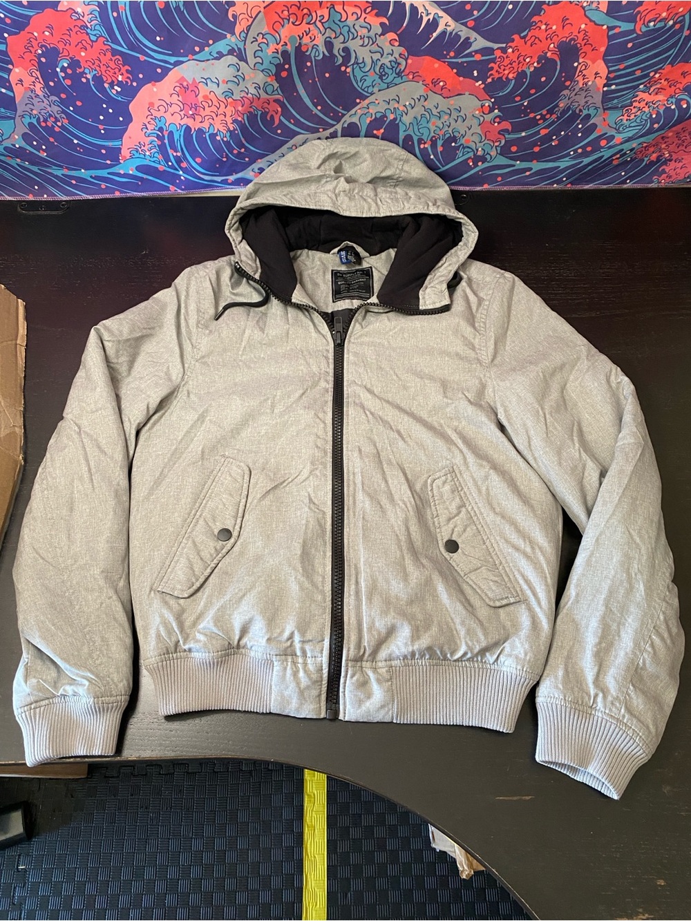 Divided Light Gray Hooded Bomber Jacket